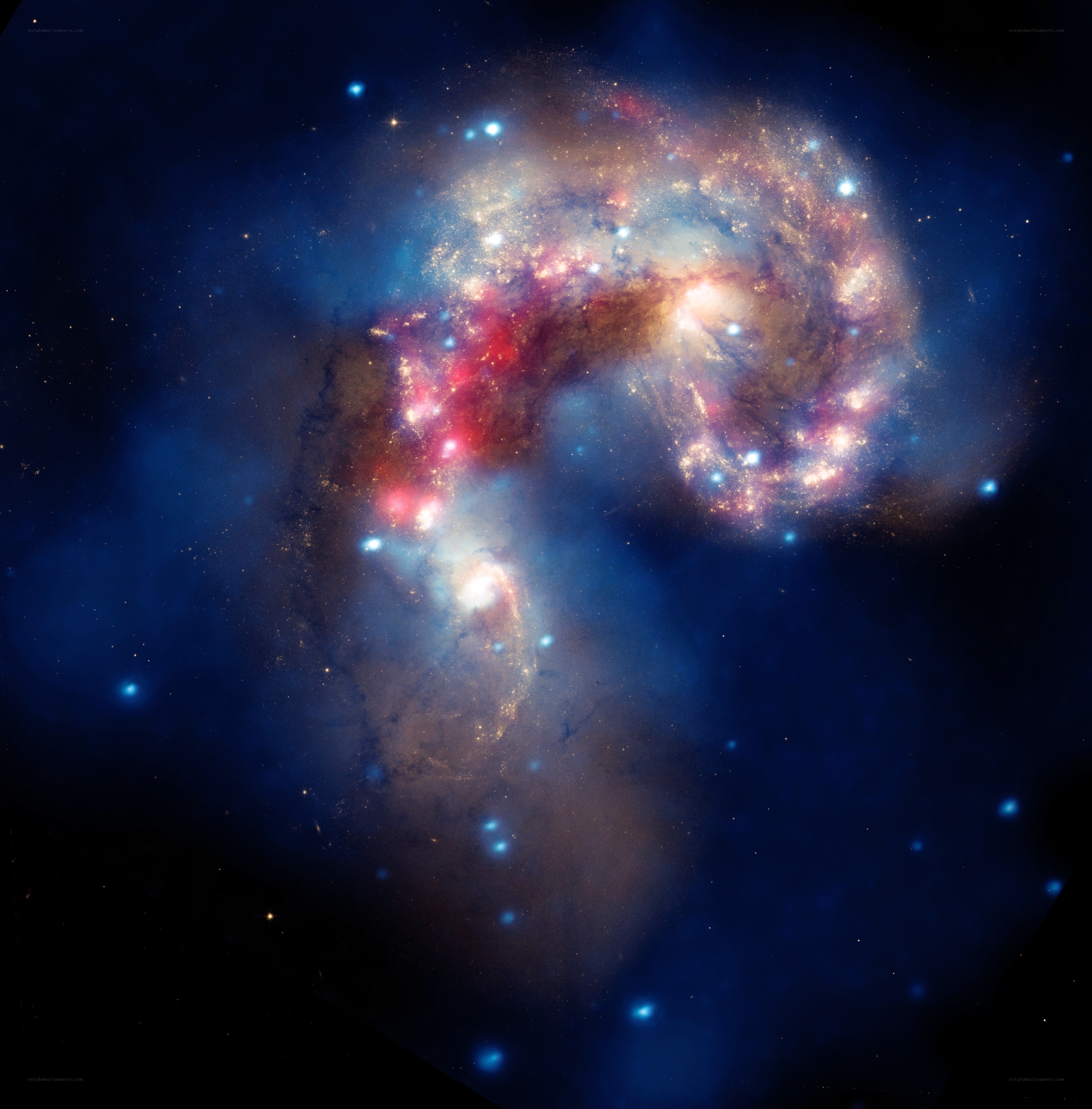 Spiral galaxy collision