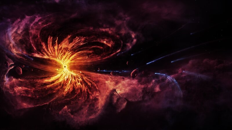 Spiral Galaxy Formation — Purple, Dramatic, Digital Art