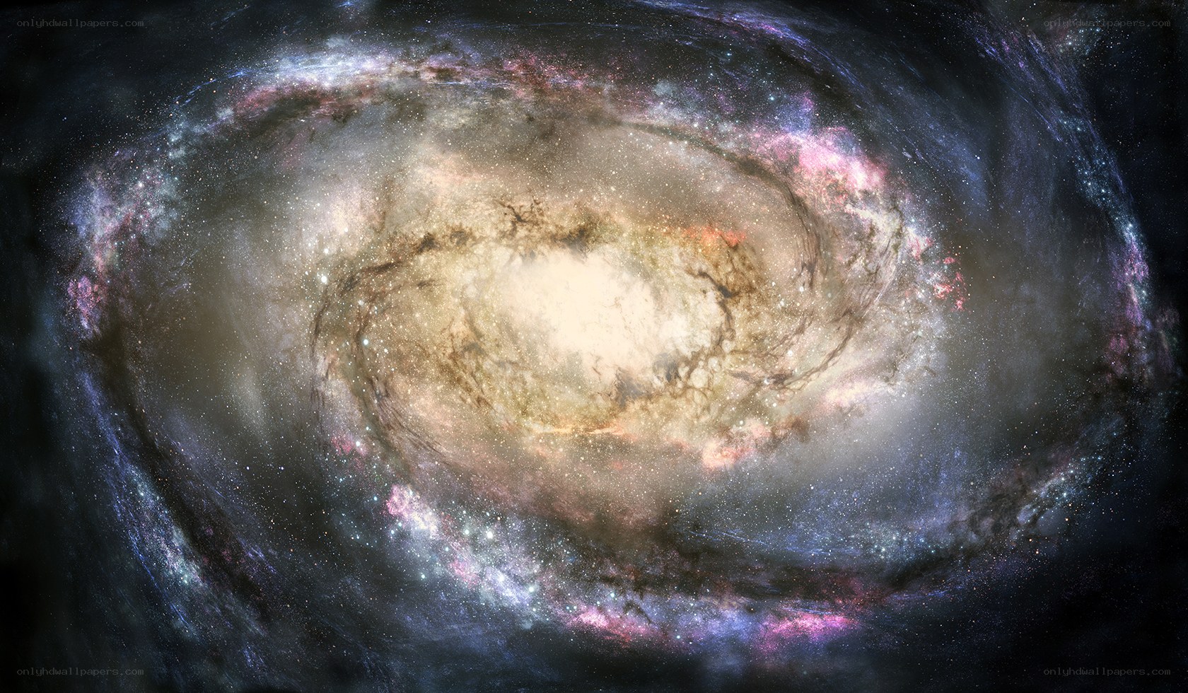 Spiral galaxy in deep space