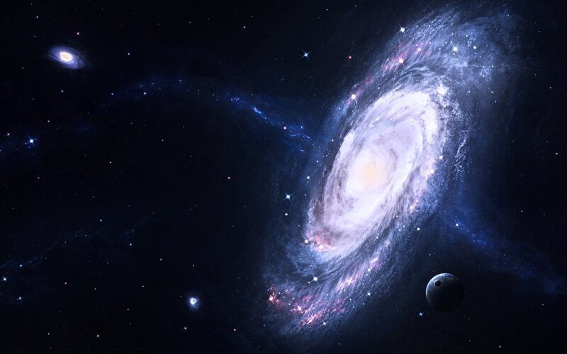 Spiral galaxy in deep space
