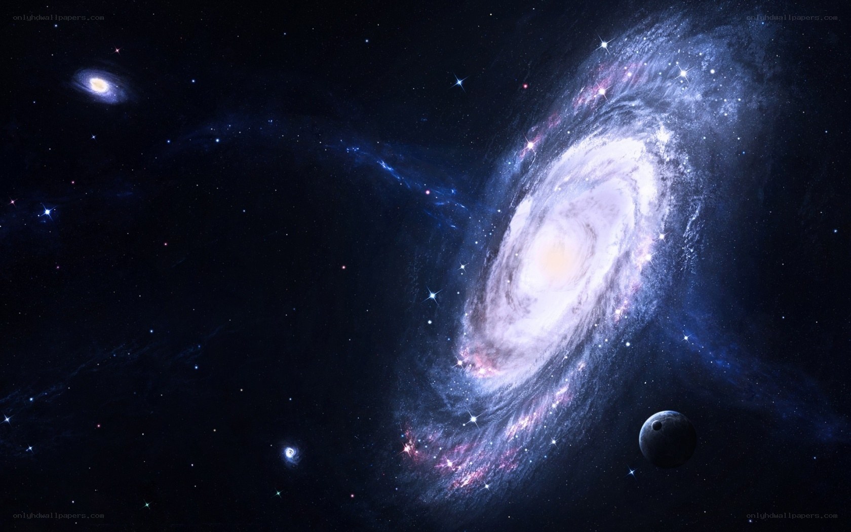 Spiral galaxy in deep space