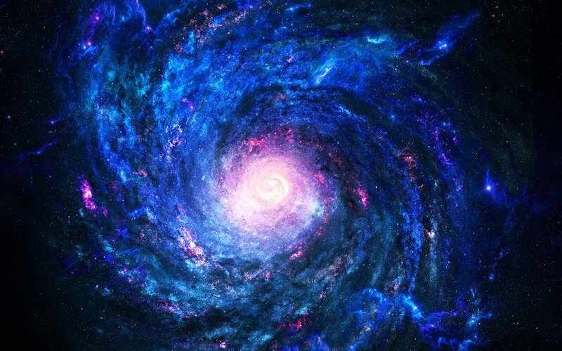 Spiral galaxy in deep space
