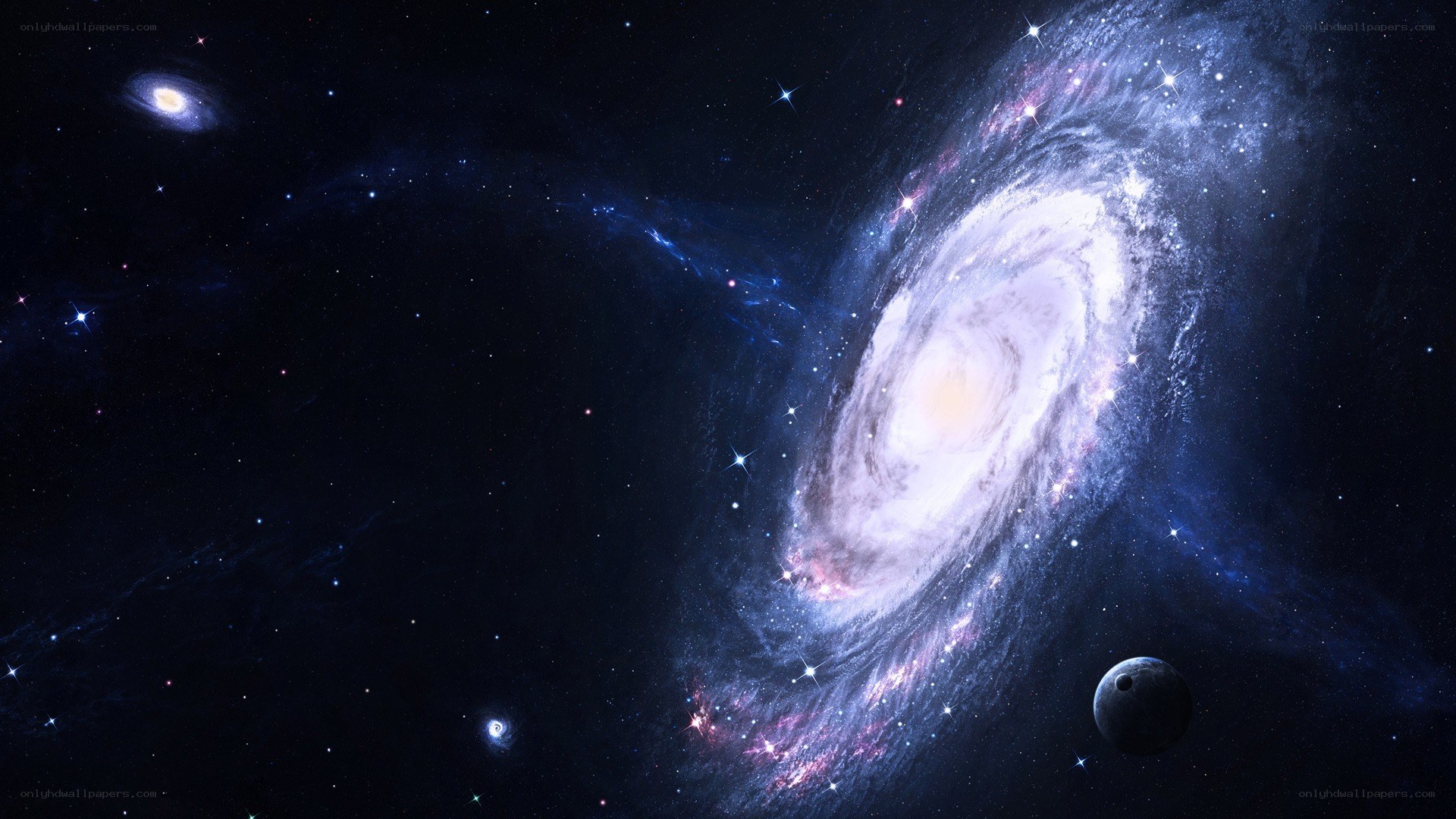 Spiral galaxy in deep space