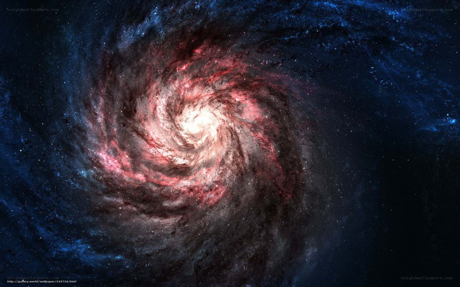 Spiral galaxy in deep space