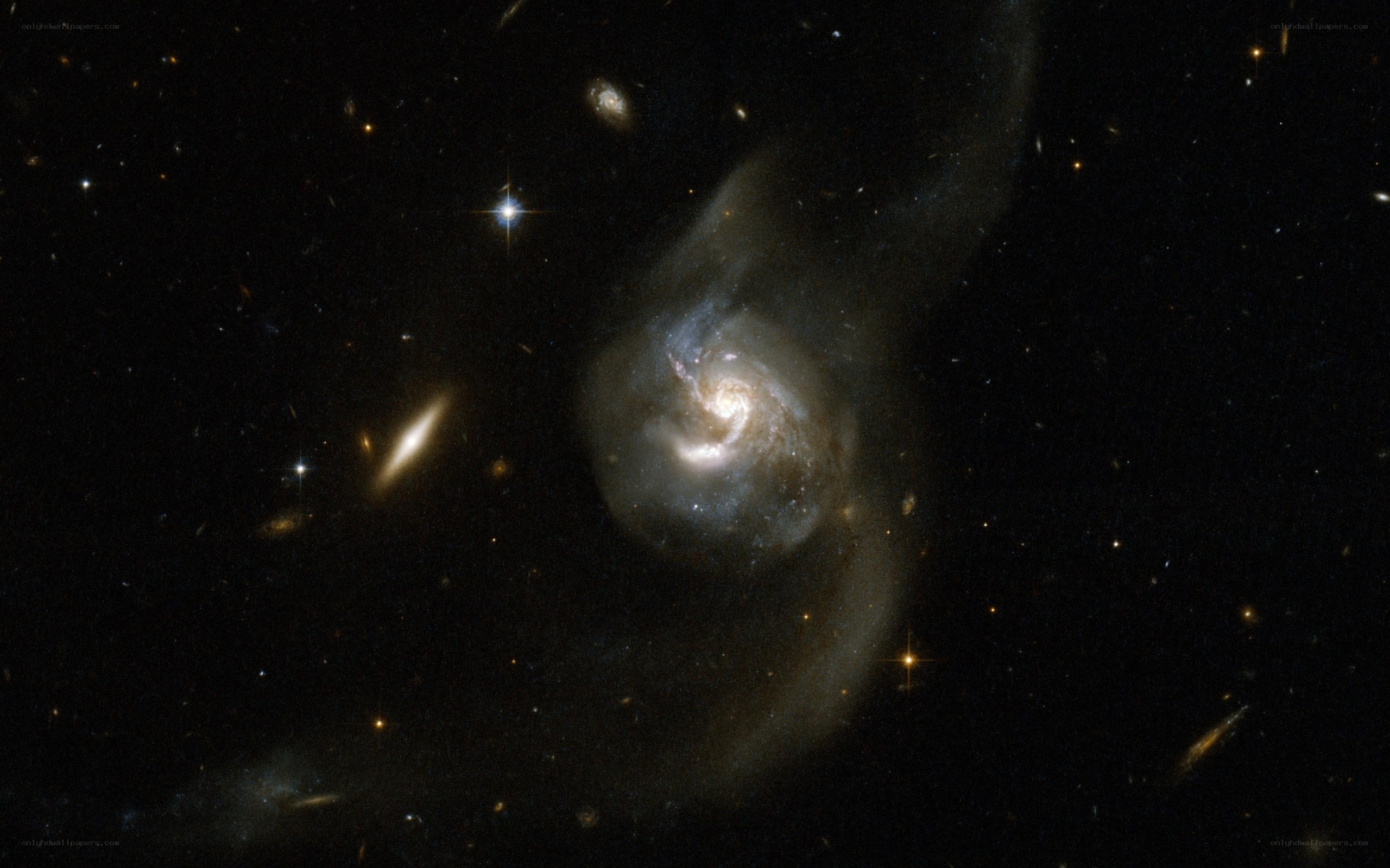 Spiral galaxy in deep space
