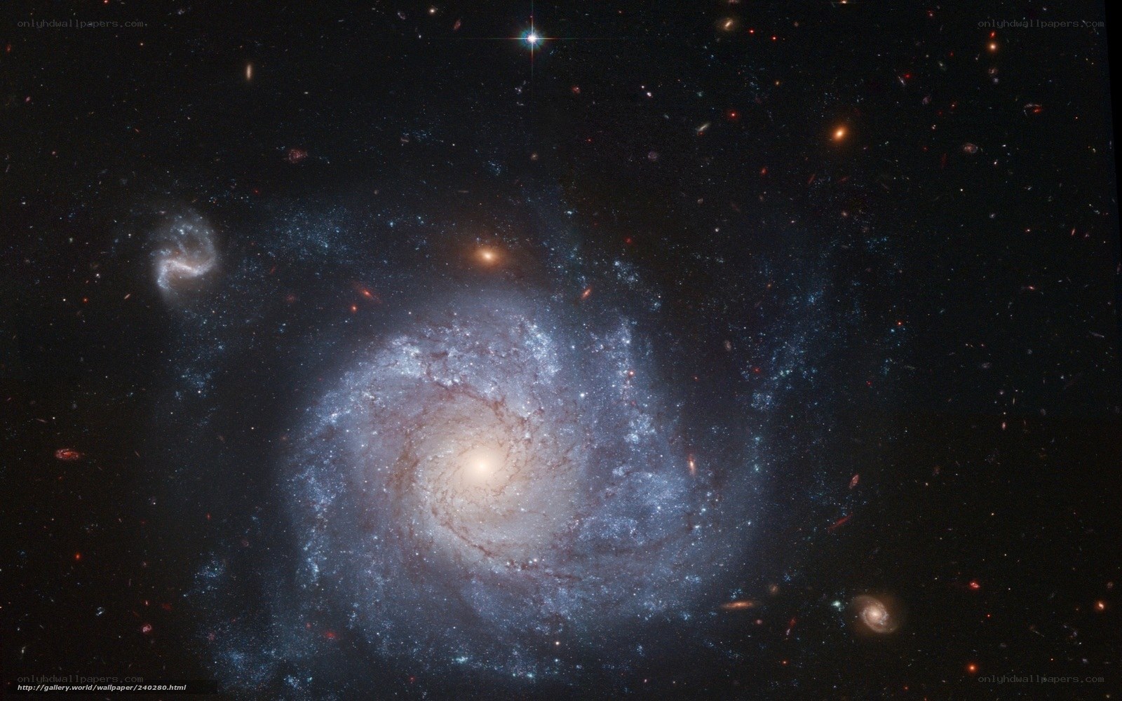 Spiral galaxy in deep space