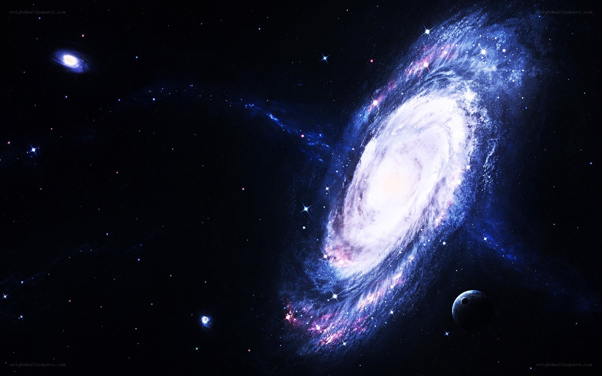 Spiral galaxy in deep space