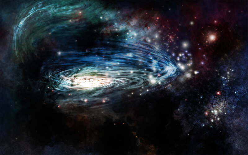 Spiral galaxy in deep space