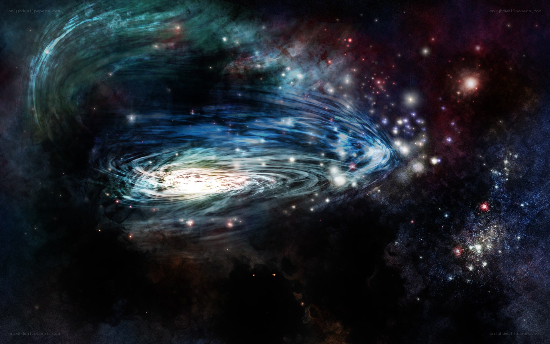 Spiral galaxy in deep space