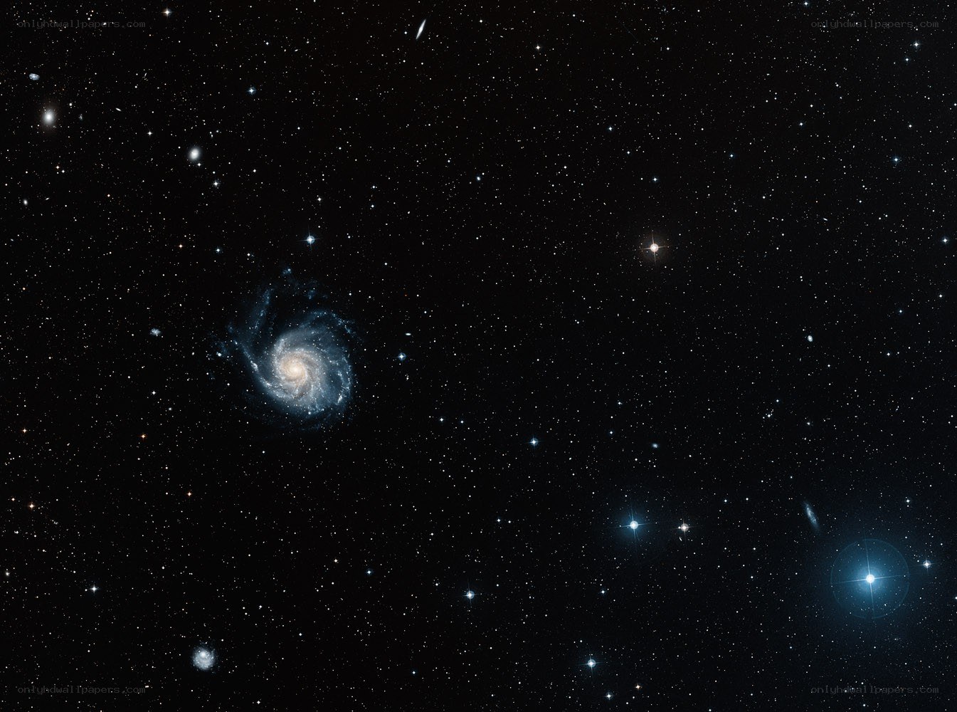 Spiral galaxy in deep space