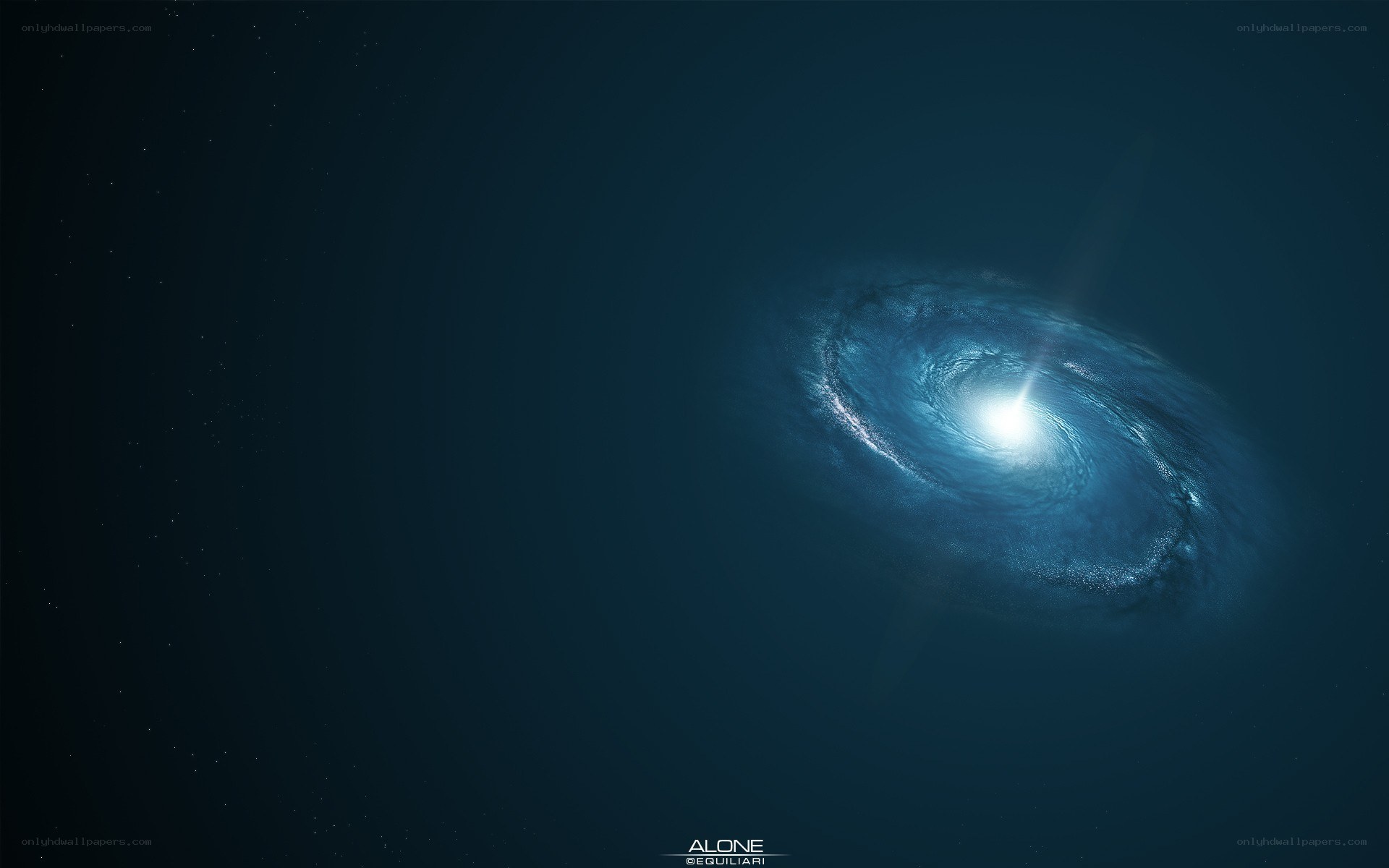 Spiral galaxy in deep space