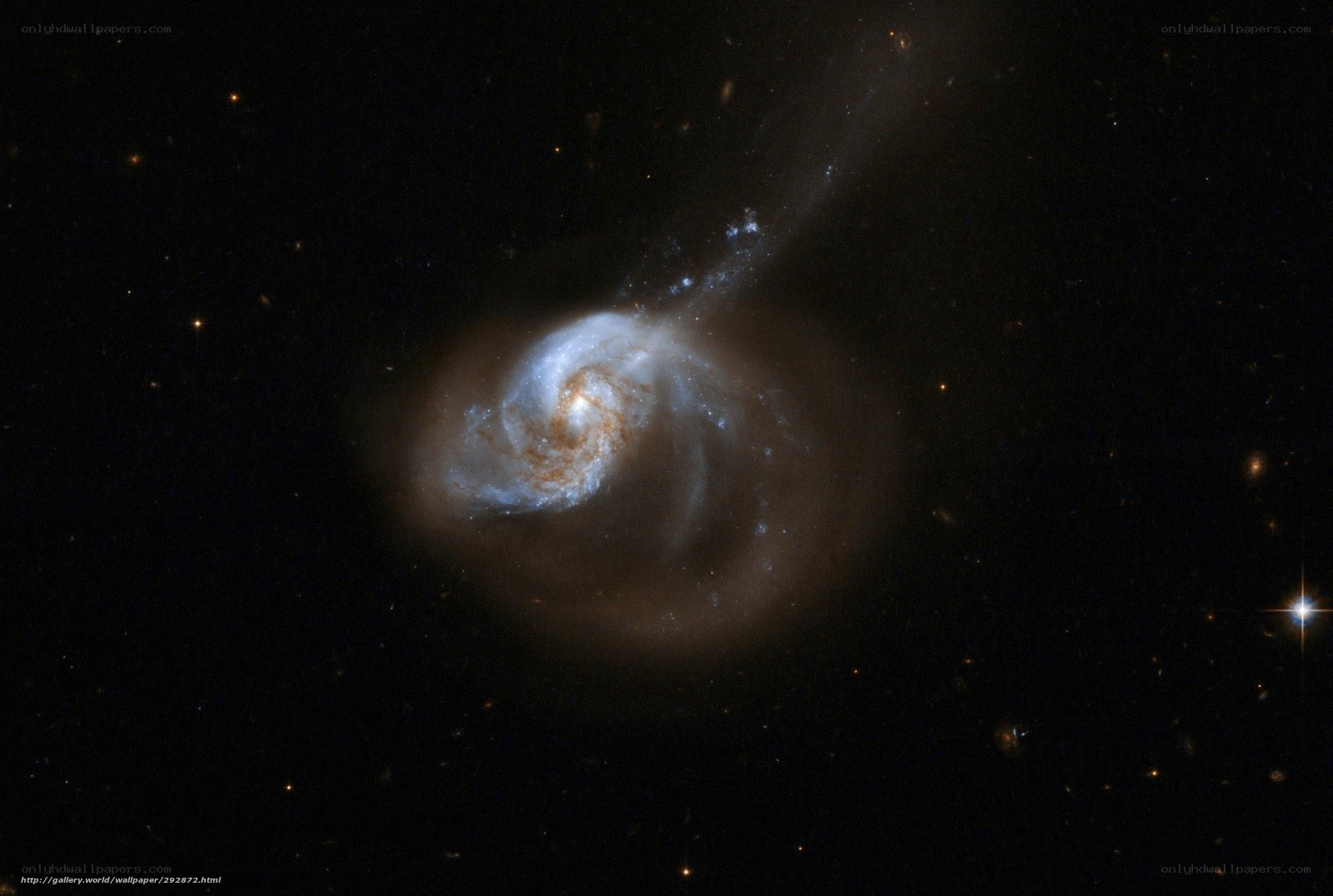 Spiral galaxy in deep space