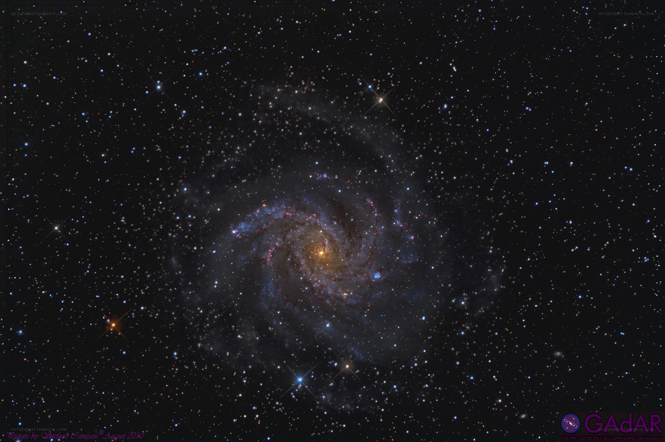 Spiral galaxy in deep space