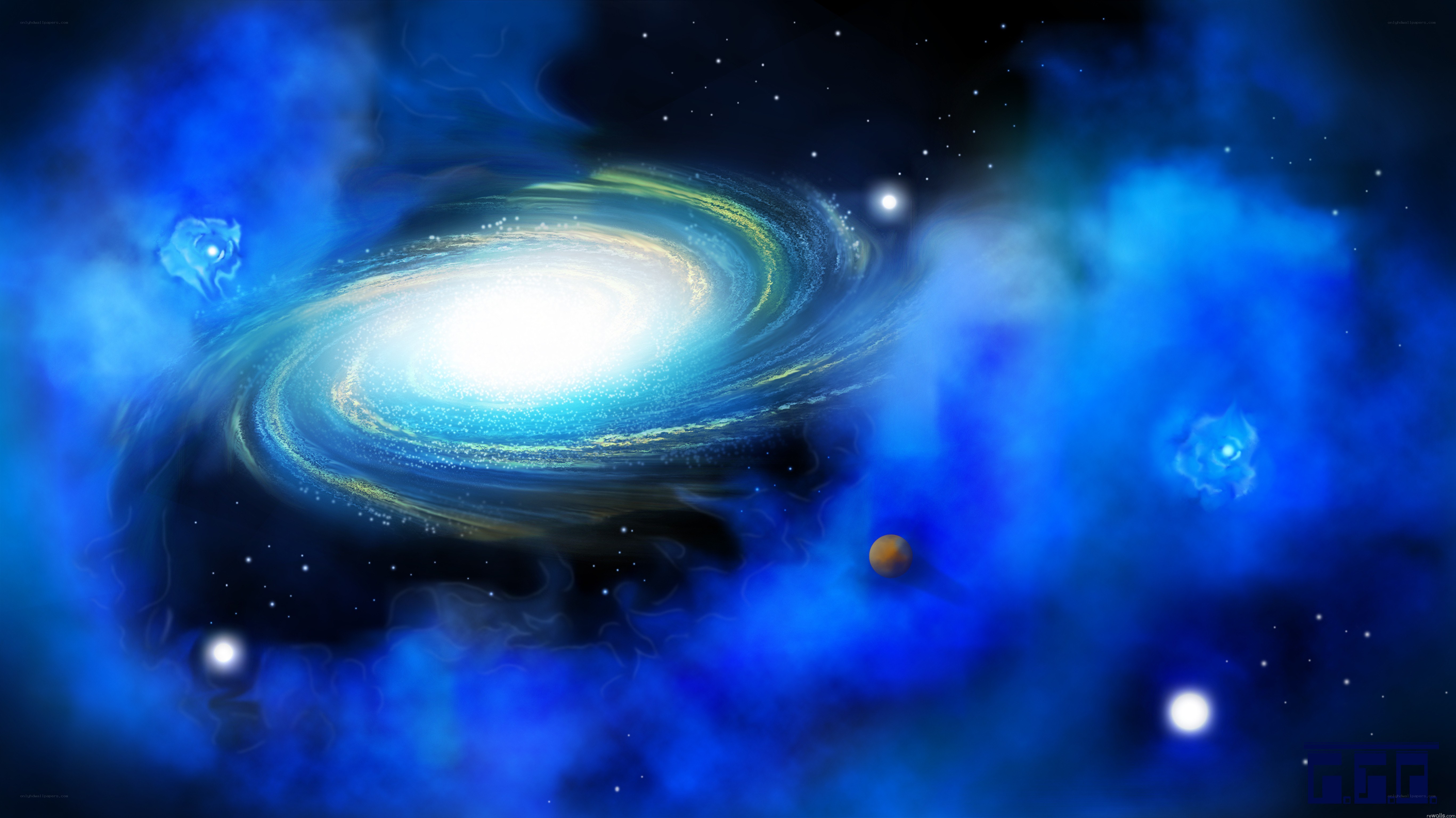 Spiral galaxy in deep space