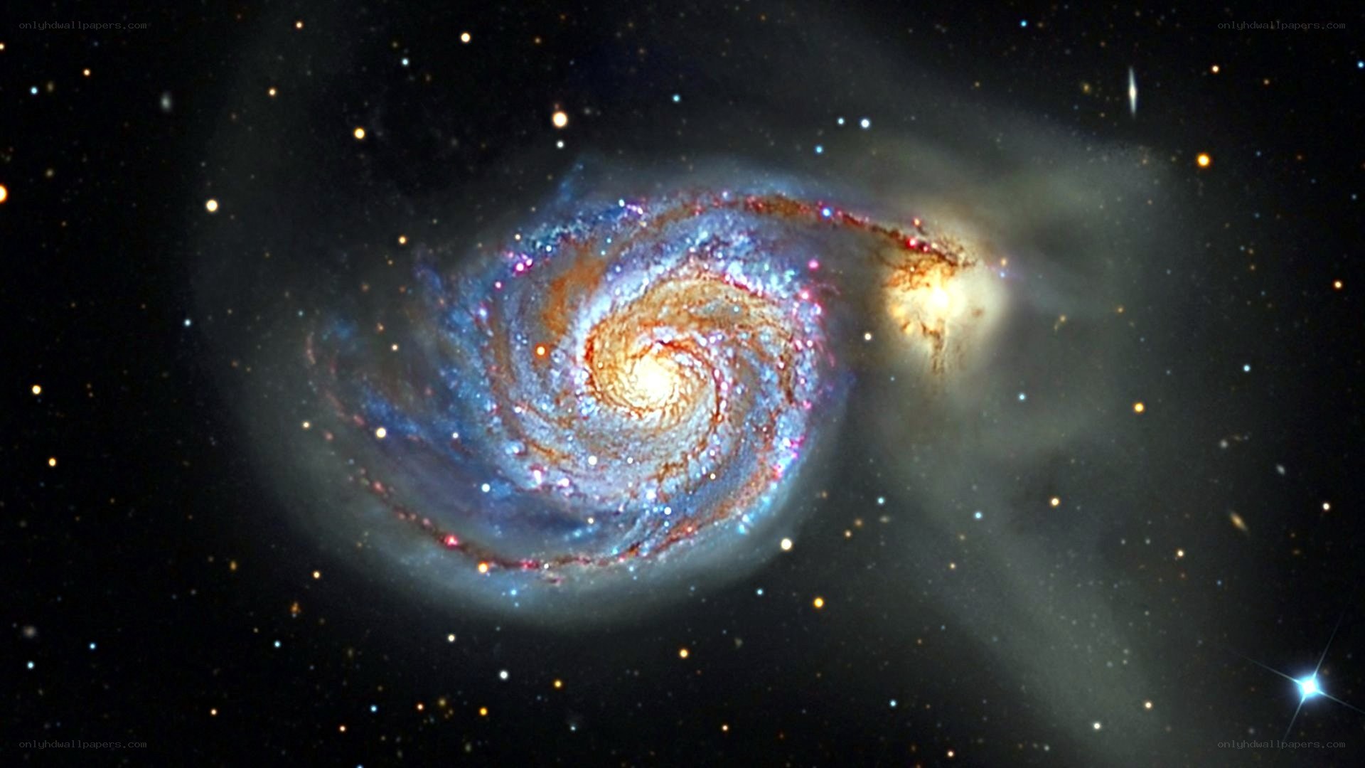 Spiral galaxy in deep space