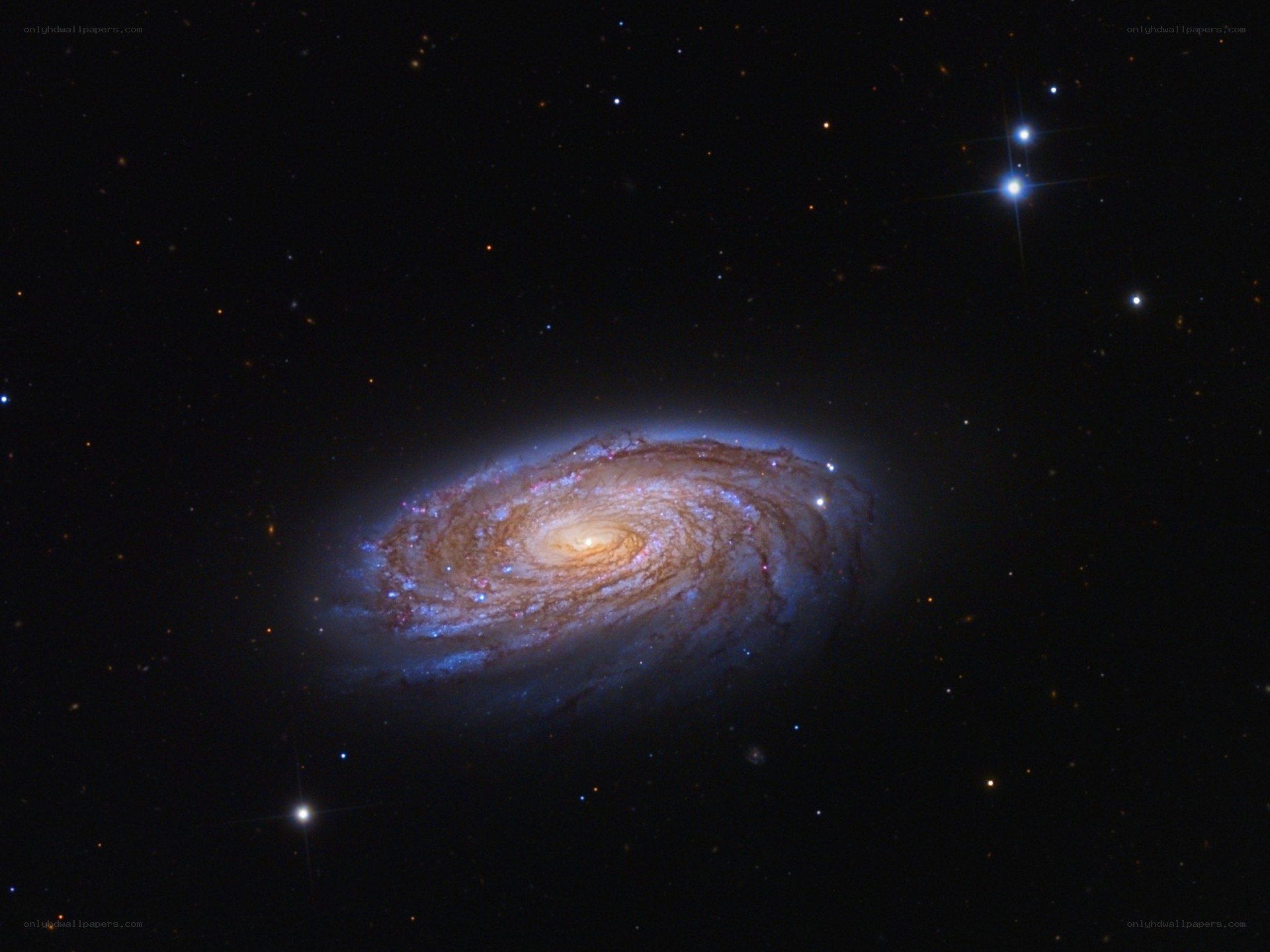 Spiral galaxy in deep space