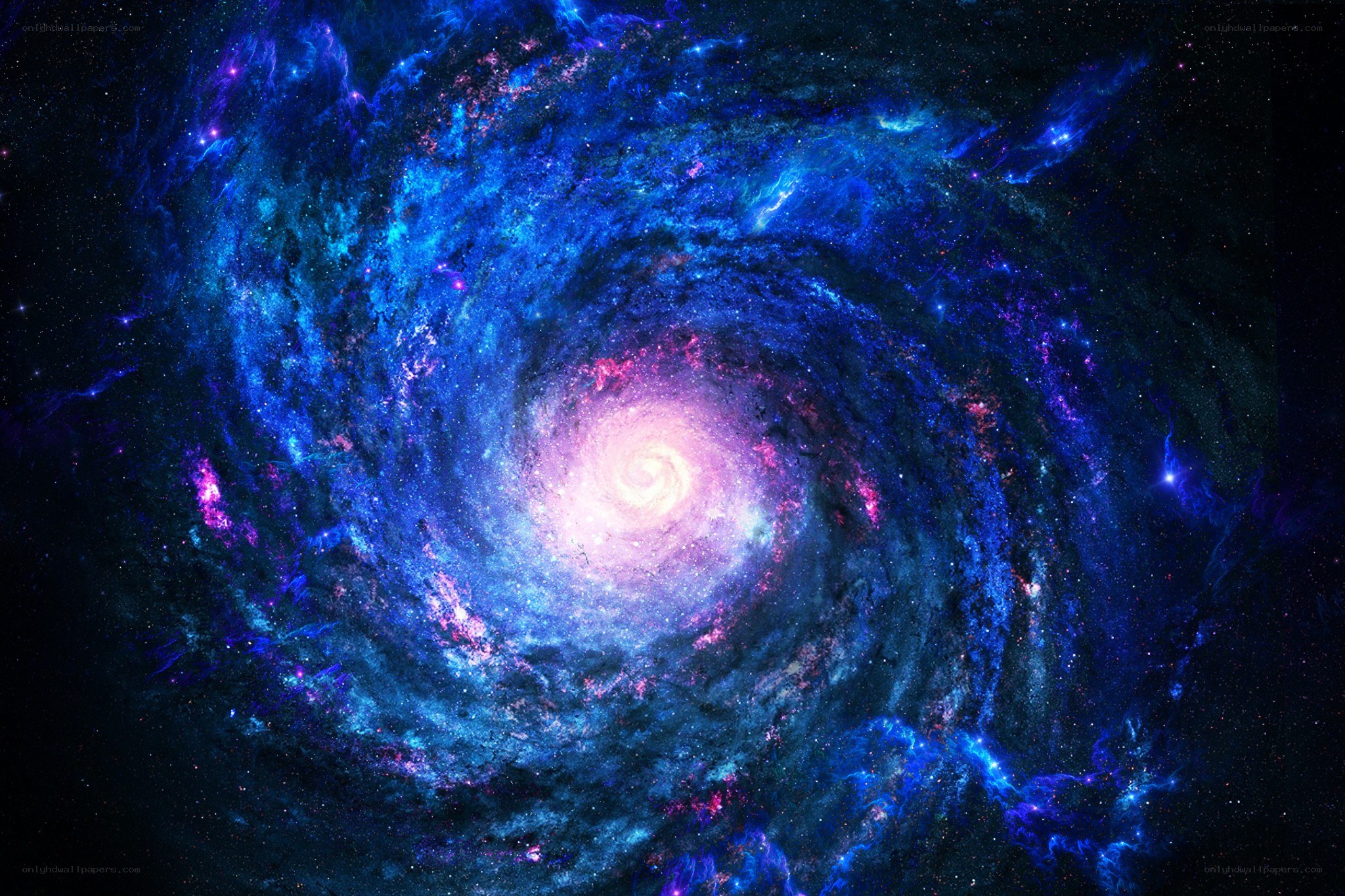 Spiral galaxy in deep space