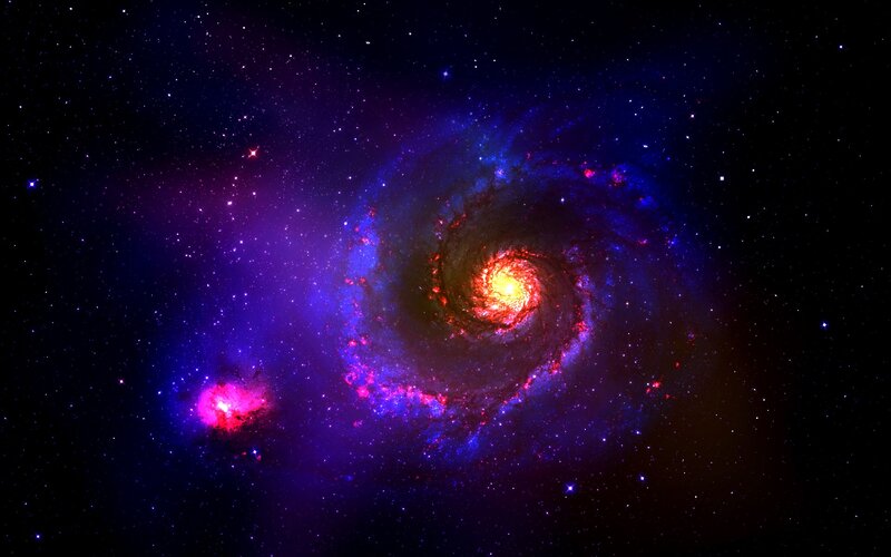 Spiral galaxy in deep space