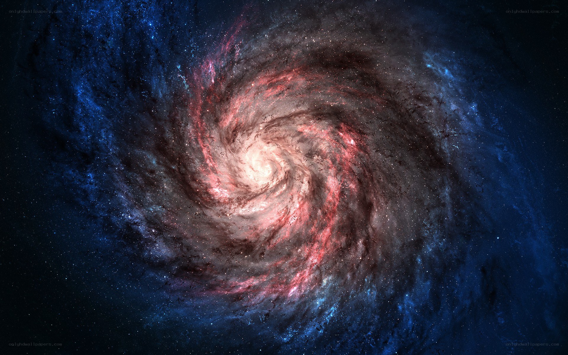 Spiral galaxy in deep space