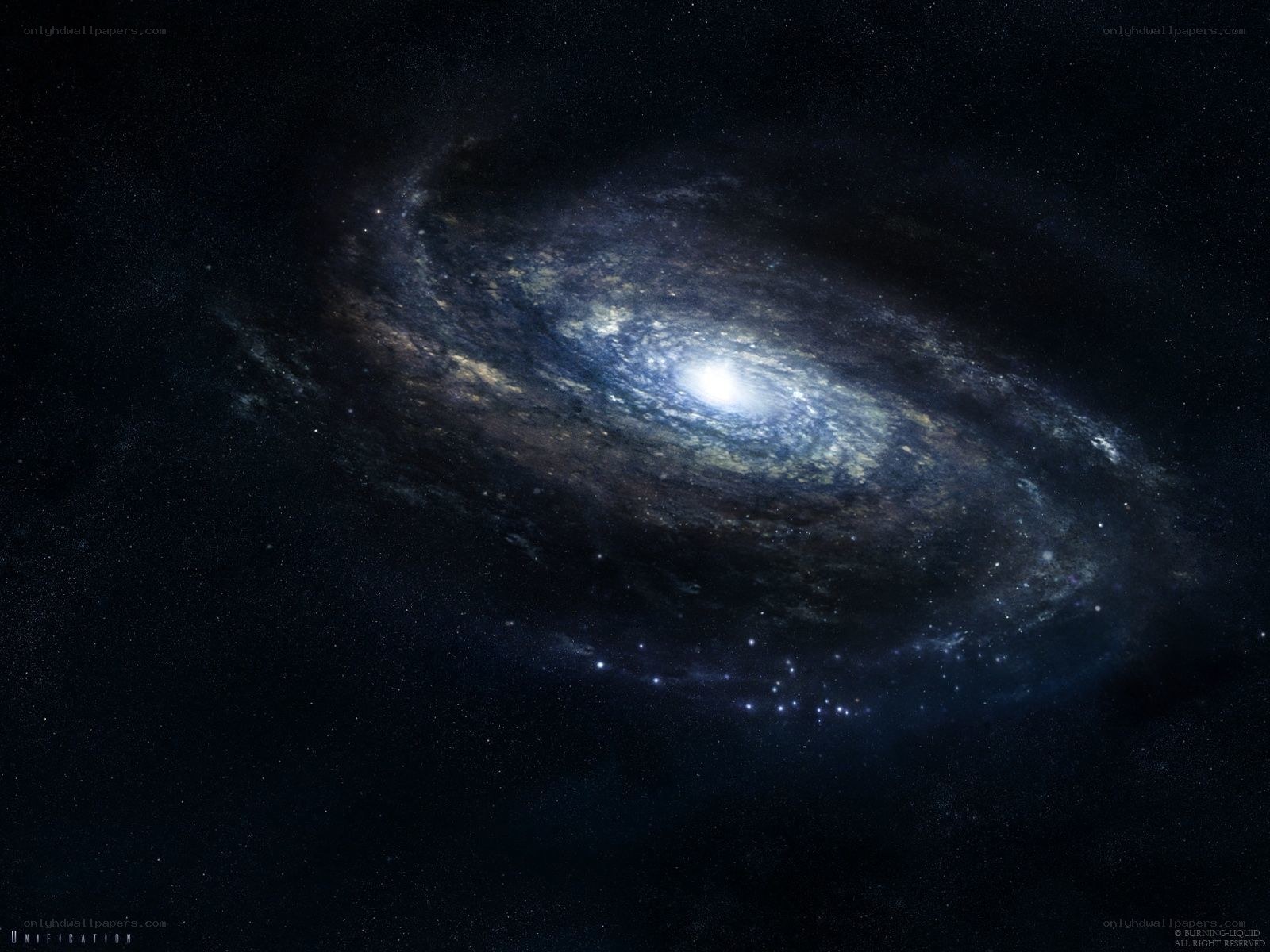 Spiral galaxy in deep space