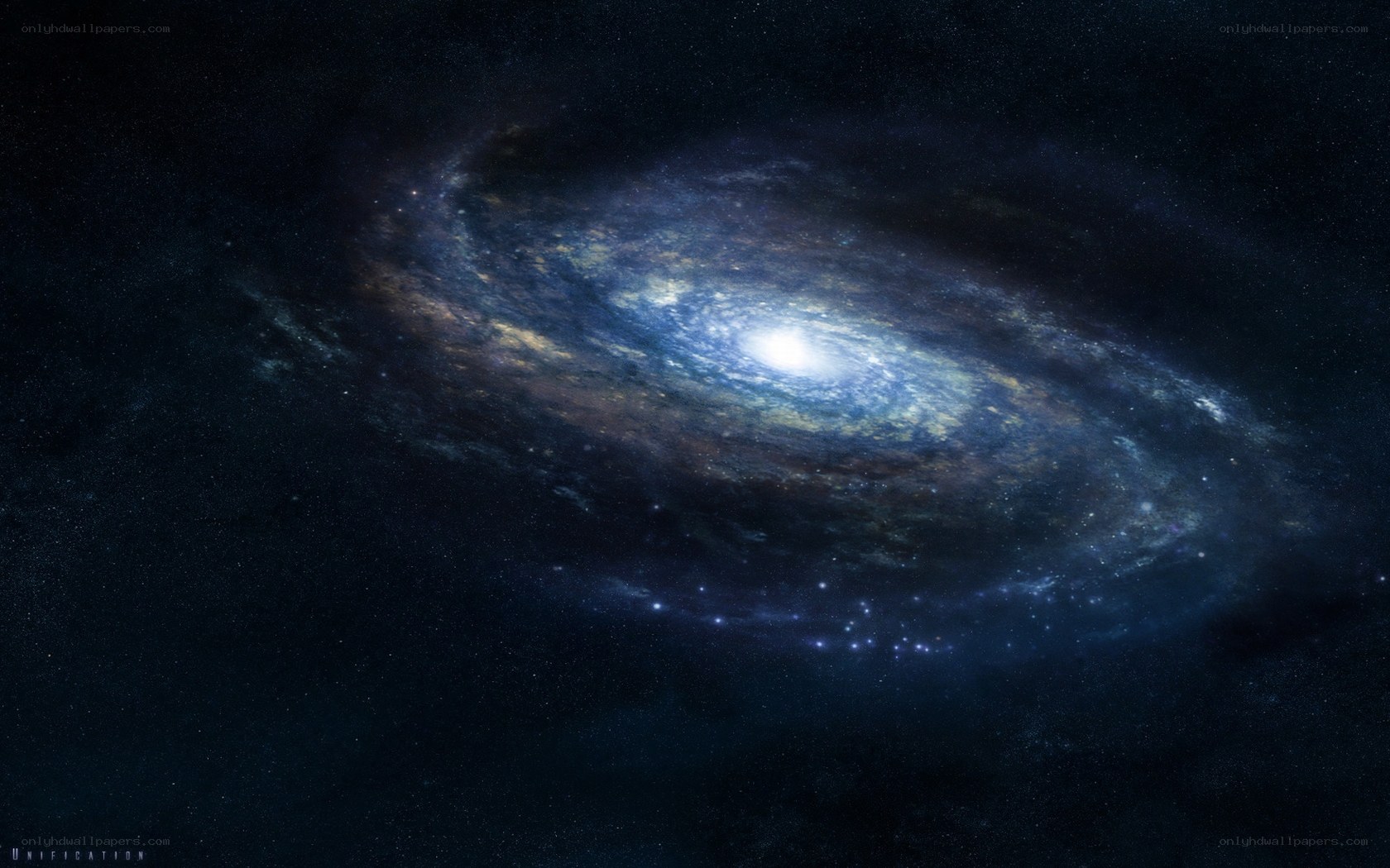Spiral galaxy in deep space