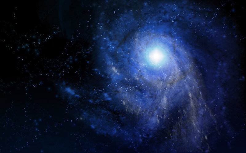 Spiral galaxy in deep space