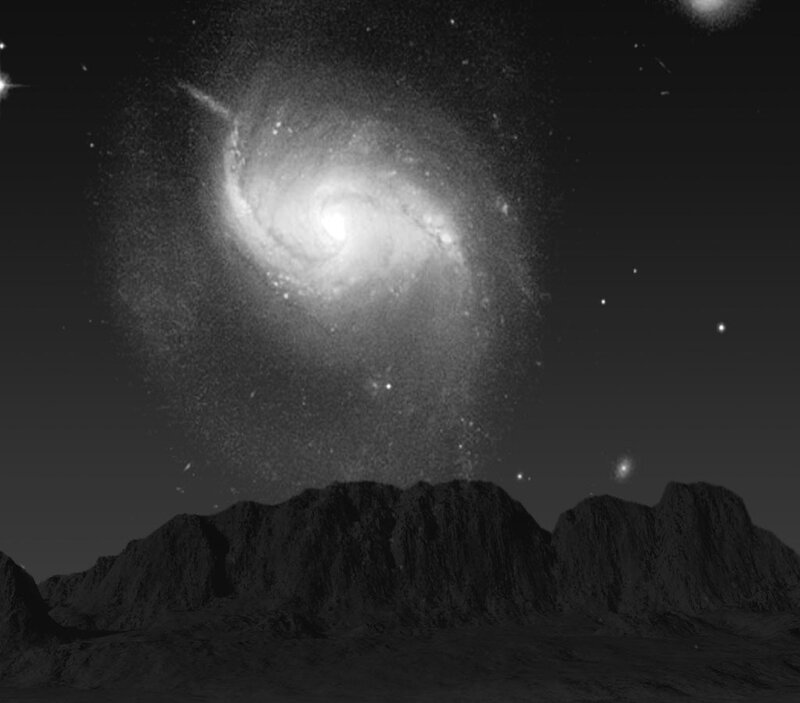 Spiral Galaxy in Night Sky