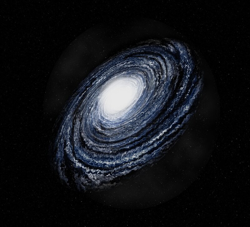 Spiral galaxy in space