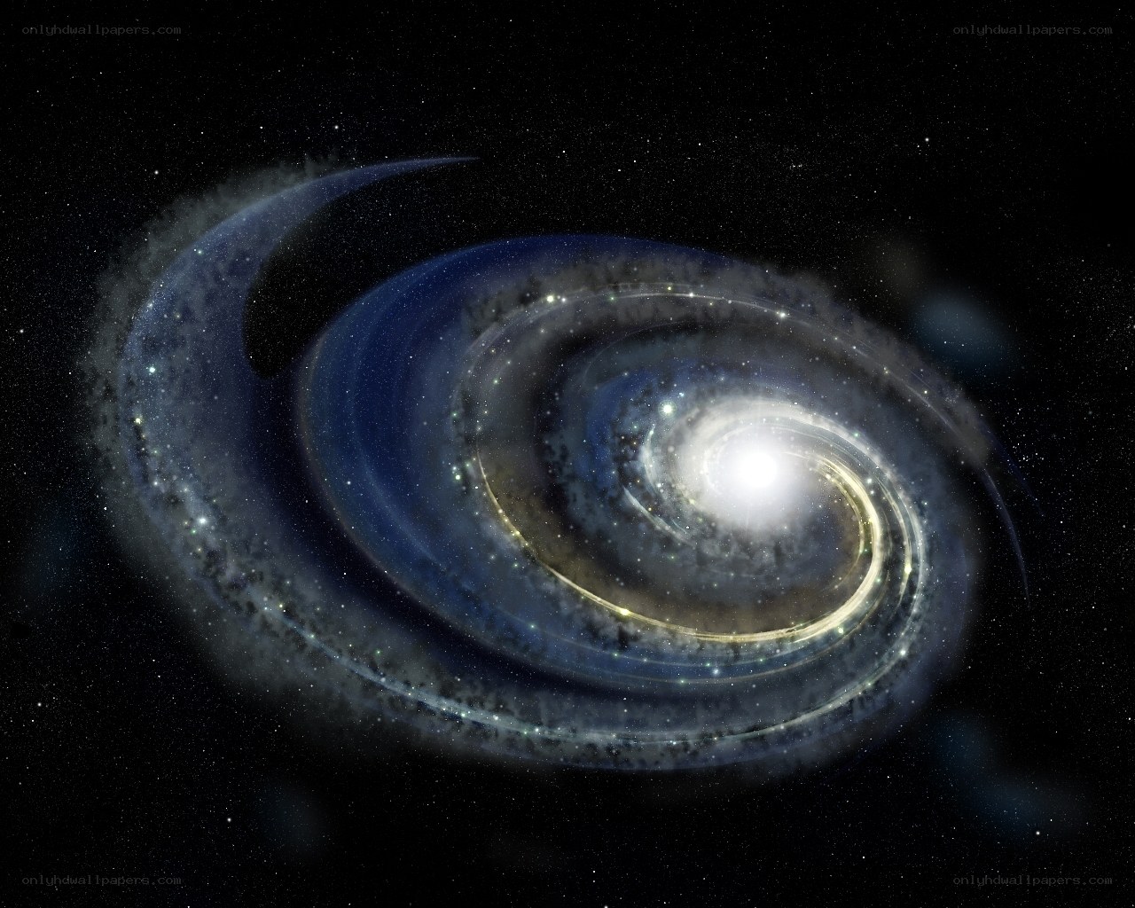Spiral galaxy in space