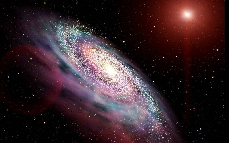 Spiral Galaxy in Space — Black, Cosmic, Night, Digital Art, Stars, Nebula, Dust