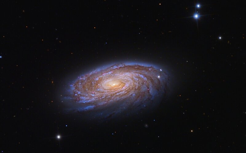 Spiral Galaxy in Space — Black, Cosmic, Night, Photograph, Stars, Blue