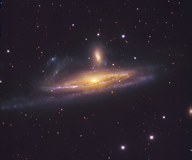 Spiral Galaxy in Space — Black, Cosmic, Night, Photograph, Stars, Nebula, Yellow