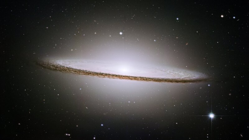 Spiral Galaxy in Space — Black, Cosmic, Photograph, Stars, Dust Lane