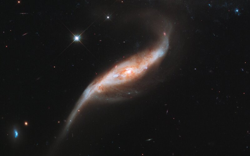 Spiral Galaxy in Space — Black, Cosmic, Photograph, Stars, Nebula, White, Orange