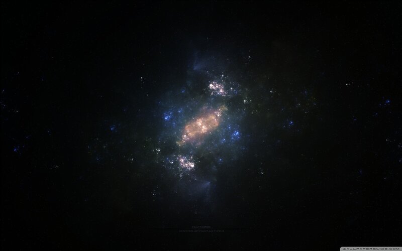 Spiral Galaxy in Space — Black, Dramatic, Night, Digital Art, Stars, Nebula, Cosmic Dust
