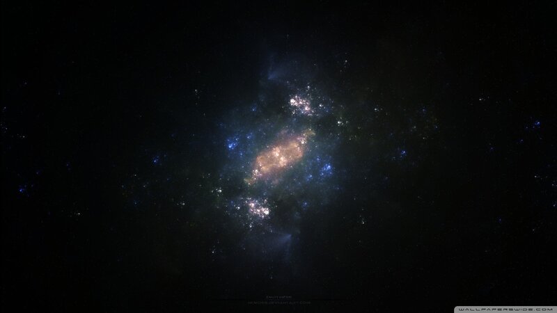 Spiral Galaxy in Space — Black, Dramatic, Night, Digital Art, Stars