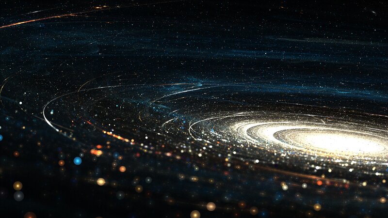 Spiral Galaxy in Space — Black, Dramatic, Night, Digital Art