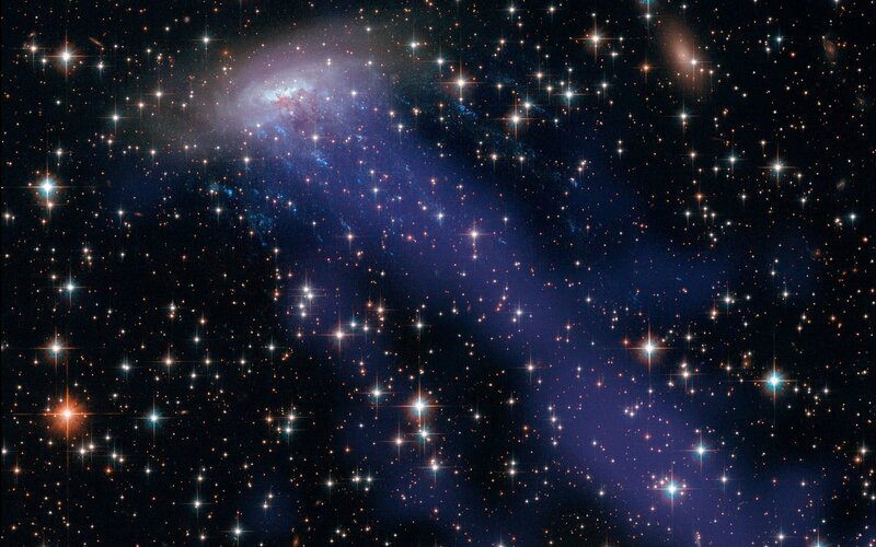 Spiral Galaxy in Space — Black, Dramatic, Night, Photograph, Stars, Nebula, Cosmic Dust