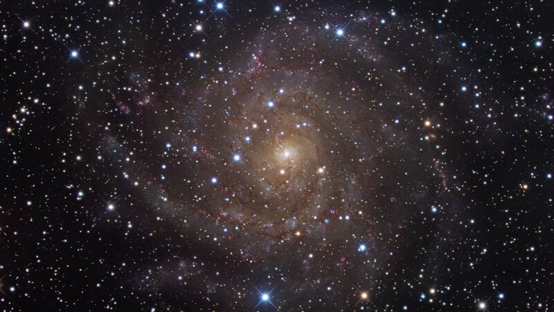 Spiral Galaxy in Space — Black, Dramatic, Night, Photograph, Stars, Nebula, Cosmic Dust, White, Yellow