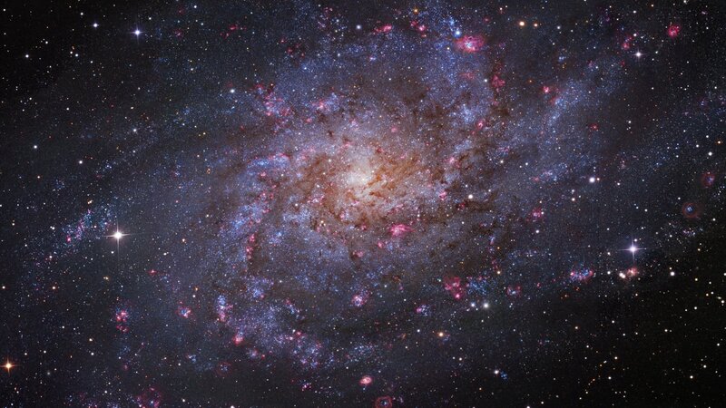 Spiral Galaxy in Space — Black, Dramatic, Night, Photograph, Stars, Nebulae, Cosmic Dust, Blue