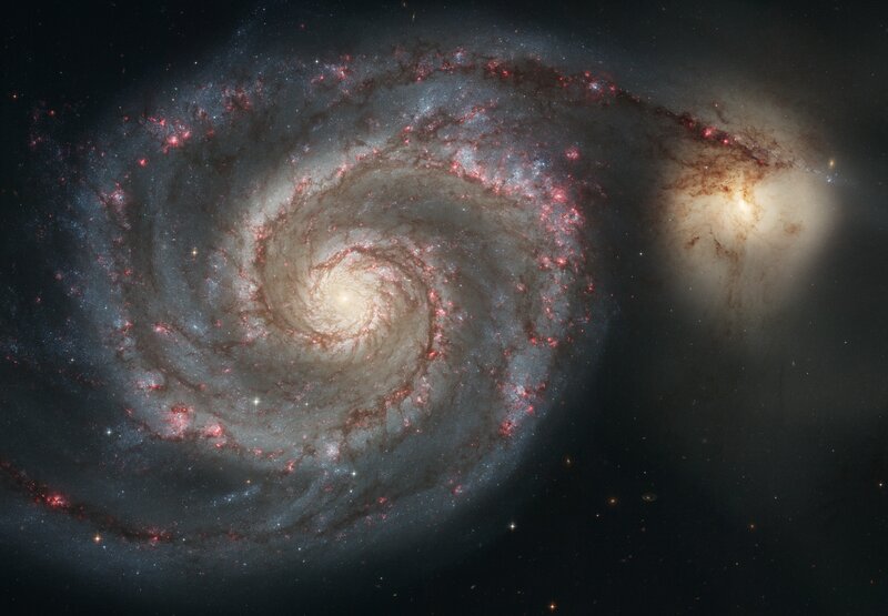 Spiral Galaxy in Space — Black, Dramatic, Photograph, Stars