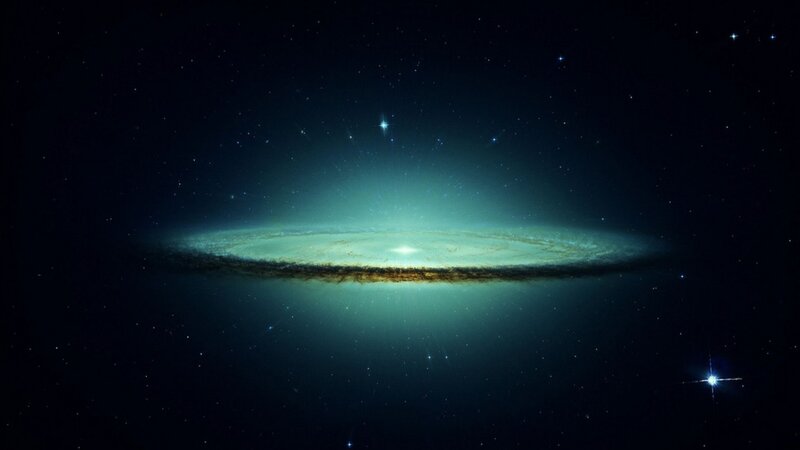 Spiral Galaxy in Space — Black, Serene, Night, Digital Art, Stars, Nebula, Blue