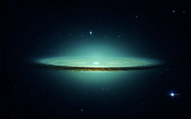 Spiral Galaxy in Space — Black, Serene, Night, Digital Art, Stars, Nebula