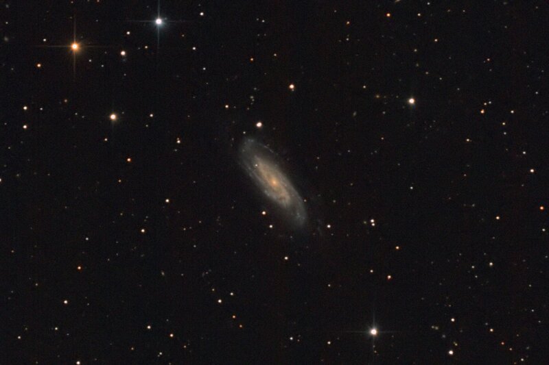 Spiral Galaxy in Space — Black, Serene, Night, Photograph, Stars, White, Orange
