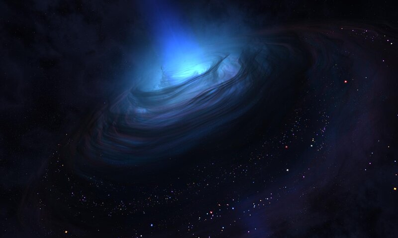Spiral Galaxy in Space — Blue, Cosmic Dust