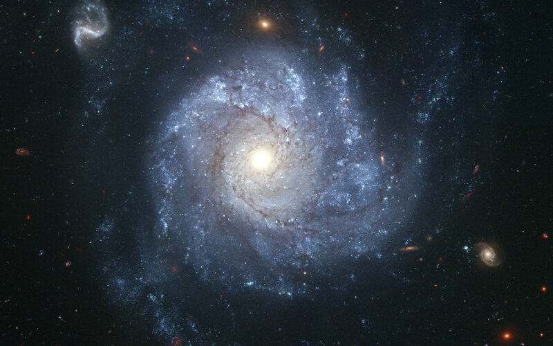 Spiral Galaxy in Space — Blue, Cosmic, Night, Photograph, Stars, Nebulae