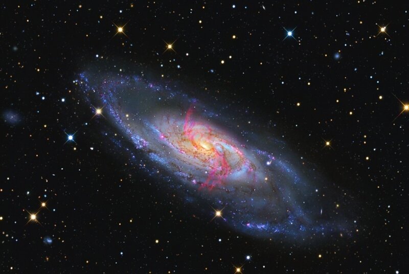 Spiral Galaxy in Space — Blue, Cosmic, Night, Photograph