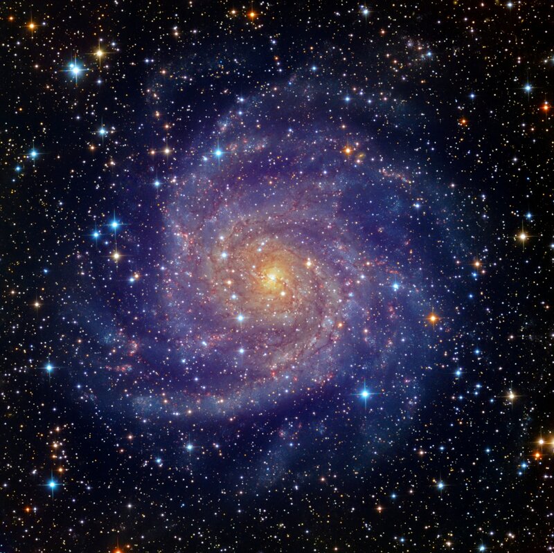 Spiral Galaxy in Space — Blue, Cosmic, Night