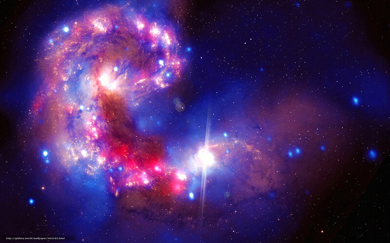 Spiral Galaxy in Space — Blue, Dramatic, Digital Art