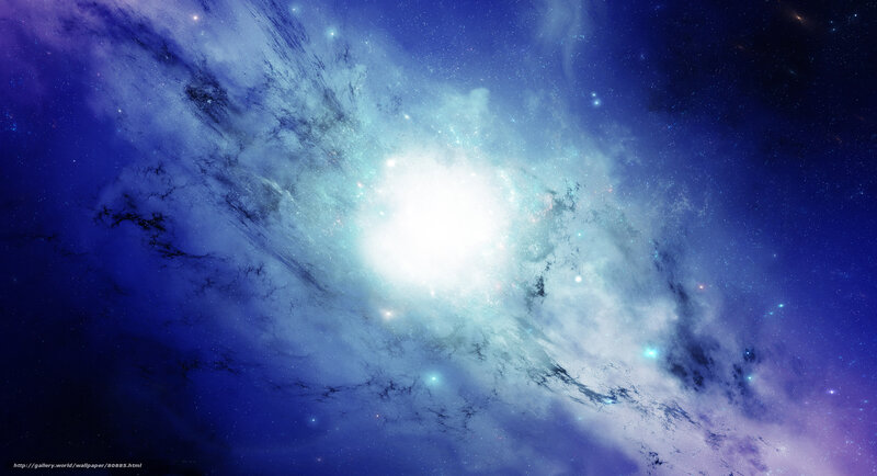 Spiral Galaxy in Space — Blue, Serene, Night